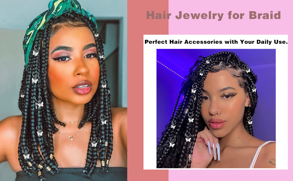 Dreadlock Accessories Cystal Wire Wrapped Handmade Natural Adornment Butterfly Braid Clips