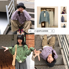 【筱漂亮】沙河法式翻领镂空麻花毛衣慵懒风开衫女厂家直销82006