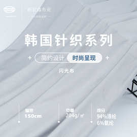 新宏鑫 204g高弹闪光布 涤氨韩国针织进口布料 女装休闲 时尚面料