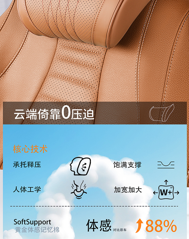 Zordanie Car Headrest High-End Breathable Memory Foam Neck Pillow Car Seat Lumbar Support Pillow Wholesale