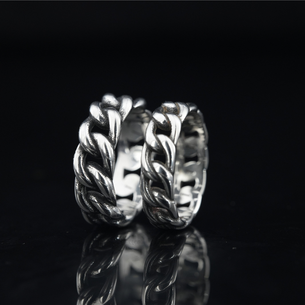 Small design woven fashionable ring stainless steel for men and…
