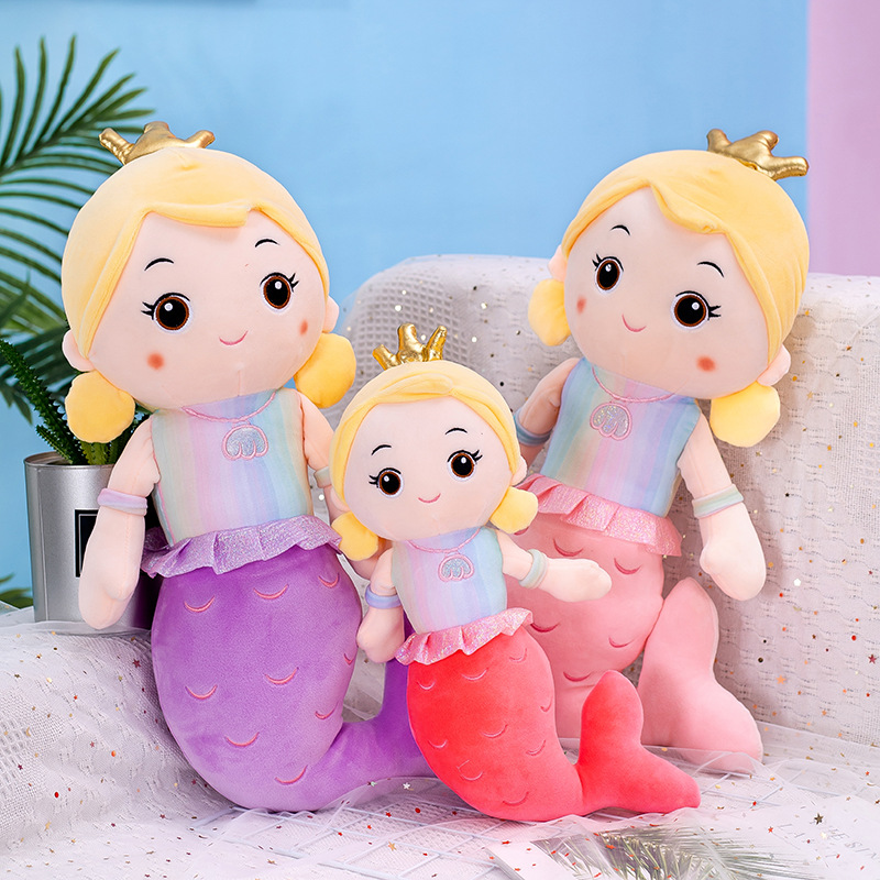Al por mayor sirena princesa muñeca almohada muñeca niñas lindo juguete de peluche regalo para niños muñeca dormida