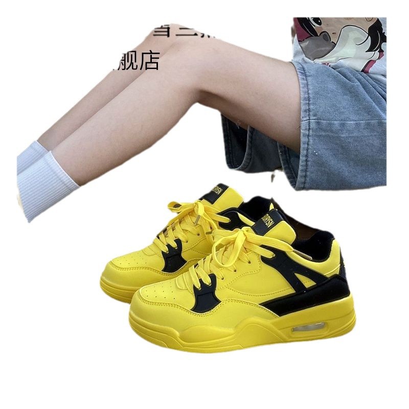 Hong Kong Wind grueso fondo cojín de aire zapatos de skate para mujeres in tide 2024 otoño nuevo alto valor de la cara zapatos deportivos casuales