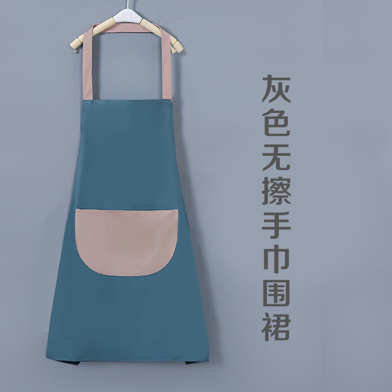 Oil-Proof Waterproof Hand-Tucking Apron Advertising Printed Logo Household Kitchen Apron Promotional Gifts Factory Wholesale