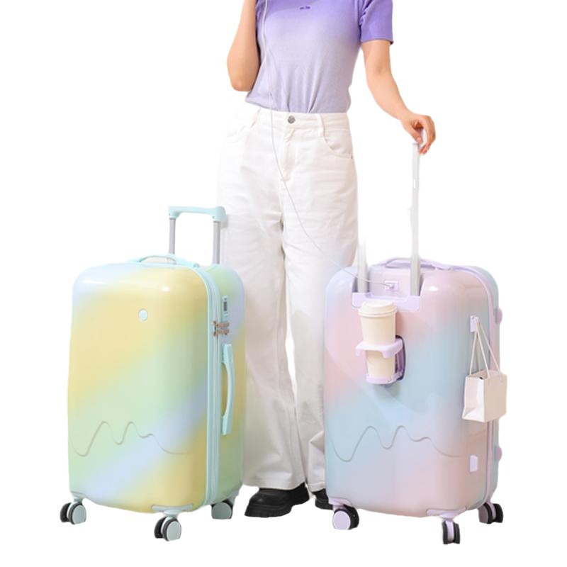 Maleta de 26 pulgadas de gran capacidad Gradiente de alto valor facial de tracción Maleta de viaje Rueda universal 20 pulgadas ligera y duradera