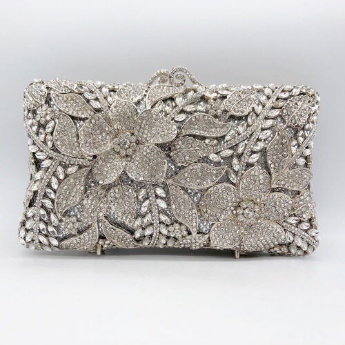 Cross-border new flower-encrusted diamond dinner bag European and American banquet rhinestone clutch women's bag bride wedding bag clutch bag