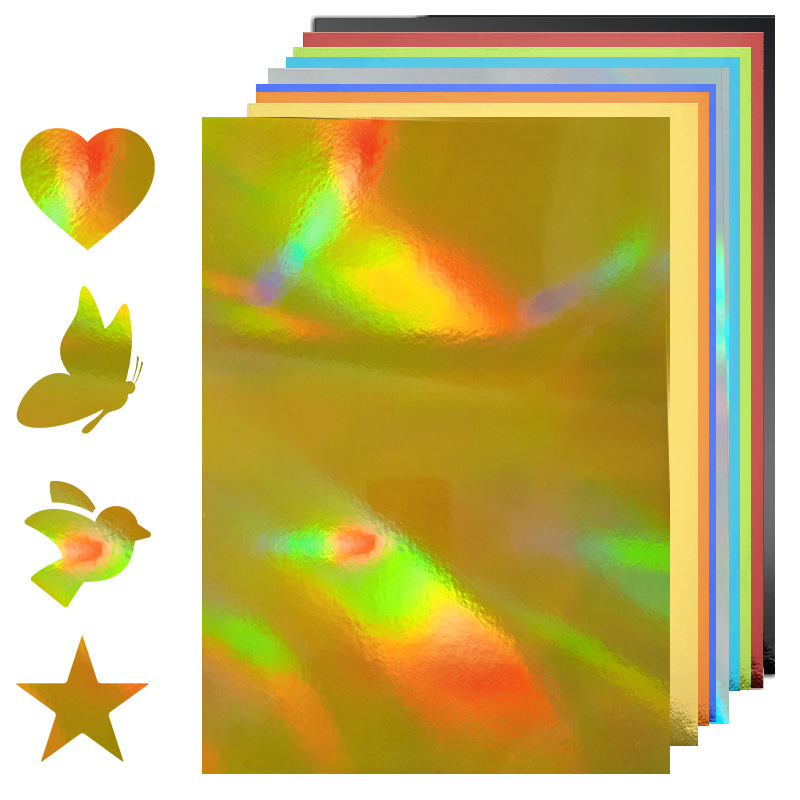 Fábrica directa de suministro transfronterizo Amazon 250GSM color A4 papel de papel espejo papel de aluminio papel especial papel de oro y plata