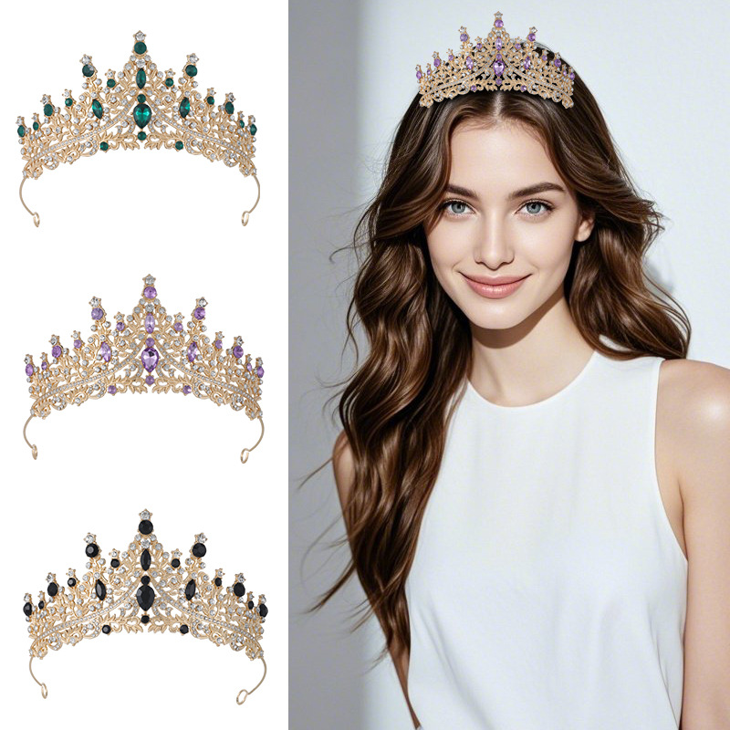 Bridal tocado de novia atmósfera transfronteriza vestido de boda joyas de cabello diosa de 18 años de edad bar mitzvah princesa corona de fiesta de cumpleaños