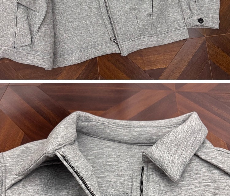 ​​Herren Heavyweight Cleanfit Jacke – Minimalistische Retro-Reißverschlussjacke (Schwarz/Gräulich, M-XXL)​​_voghion.com