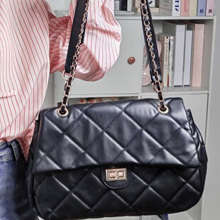 Korean Style Niche Vagrant Bag Rhombic Chain Tote Bag Women's 2024 New Style Chanel Style Crossbody Bag Shoulder Bag Trendy