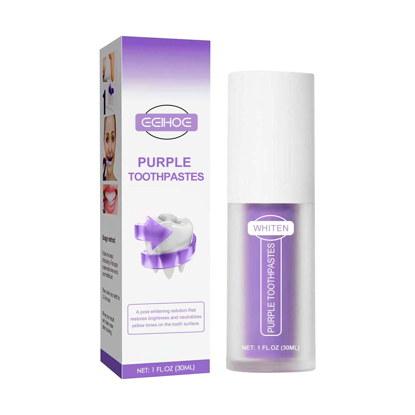 EELHOE V34 dentifrice violet répare les dents jaunes et les taches nettoyage buccal haleine fraîche dentifrice blanchissant_voghion.com