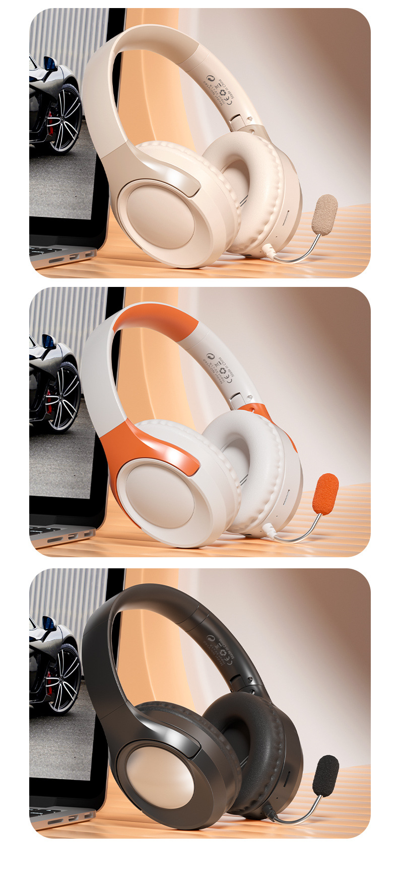 Wireless Head Mounted Earphones For Studying And Reading_voghion.com