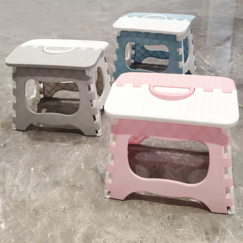 定制塑料折叠凳手提轻便小板凳幼儿园野营仿藤编小马扎塑料板凳子