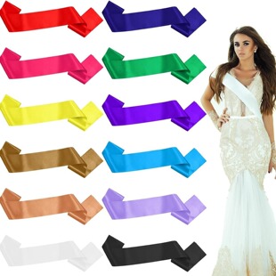 Factory Exclusive Blank Etiquette Shoulder Strap Birthday Ribbon Single Layer Shoulder Strap party Supplies