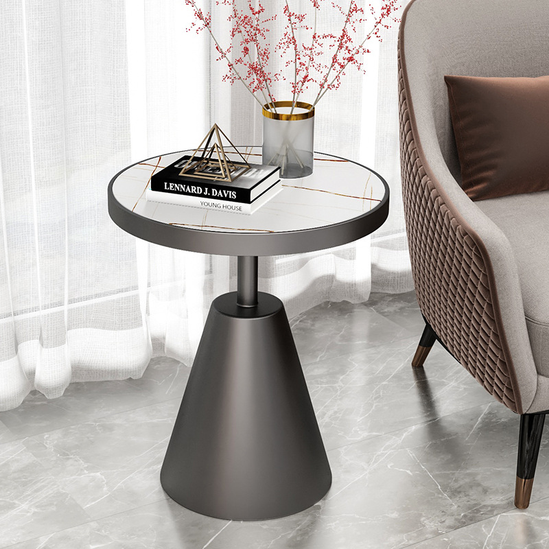 Nordic Light Luxury Side Table Round Marble Sofa Corner Table Balcony Hotel Small Round Table Internet Celebrity Rock Plate Small Coffee Table