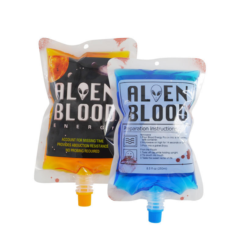 Halloween vampiro bolsa de boquilla de sangre bolsa de bebida de plasma bolsa de jugo 250ml bolsa creativa divertida