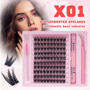 European and American False Eyelashes, Segmented Single-Cluster Hair Set, Thick and Natural Style, Self-Grafting Eyelashes, Exclusively for Foreign Trade
