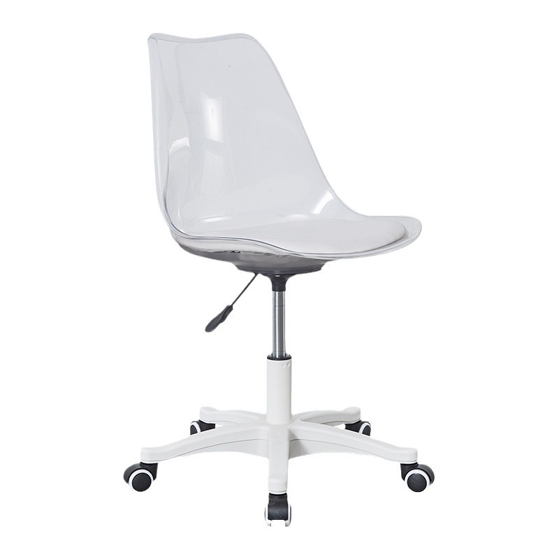 Silla giratoria de Tulip, silla giratoria de oficina, silla de ocio, silla de oficina acrílica transparente de elevación