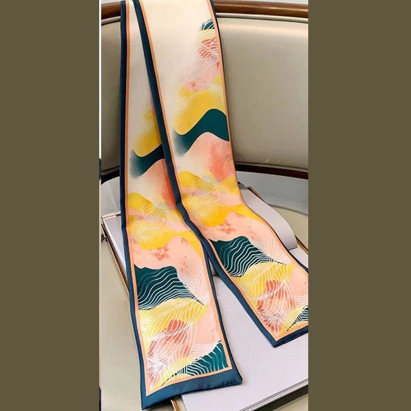 Pañuelo Largo de Seda Estampado de Poliéster, Mantenerse caliente, sombreado y a prueba de polvo, para Regalo