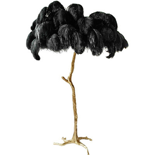 Cross-border all-copper resin feather floor lamp designer original LED living room bedroom branch ostrich feather table lamp