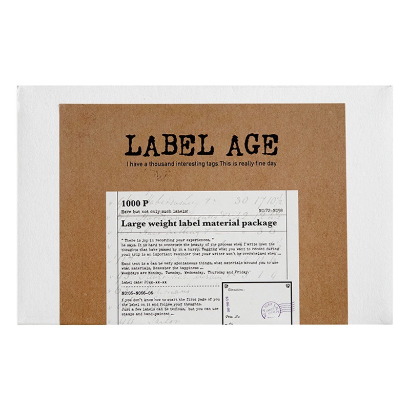 Yanji etiqueta paquete de material de etiqueta Serie de la era retro etiqueta Diario material de decoración 1000 piezas