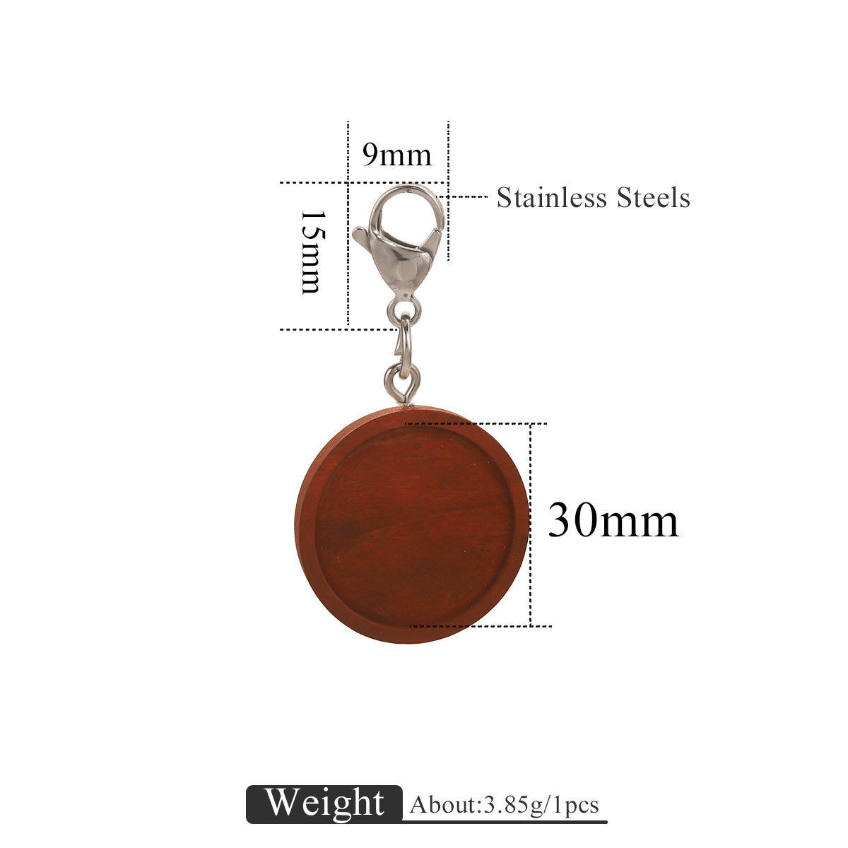 Base de madera redonda + ojo de oveja + anillo abierto + 15 joyería de joyería de llavero de joyería de joyería