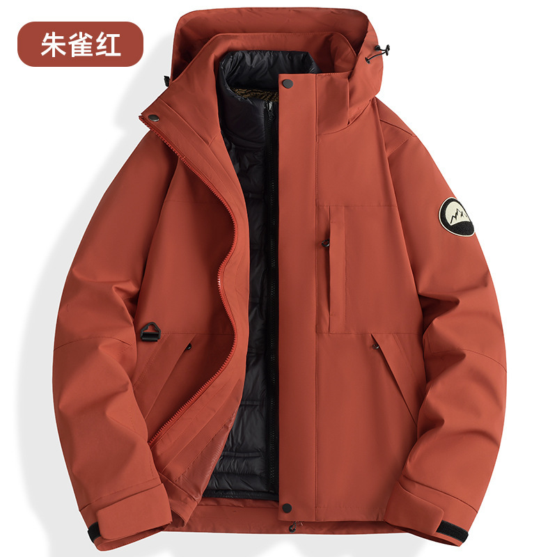 秋冬季冲锋衣防风防水三合一外套可拆卸羽绒内胆登山服定制LOGO字|undefined