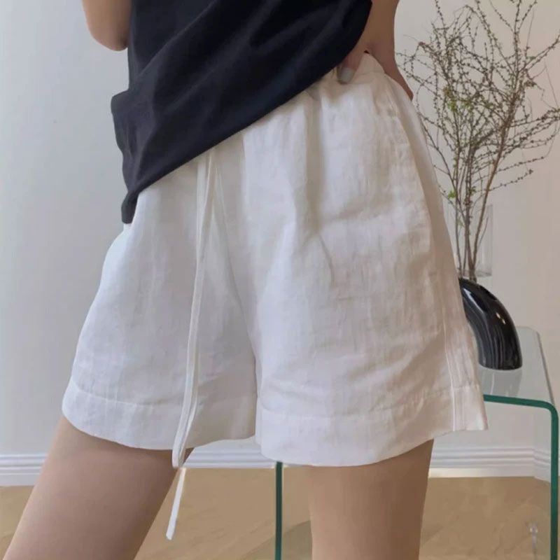 Short tiro alto casual blanco