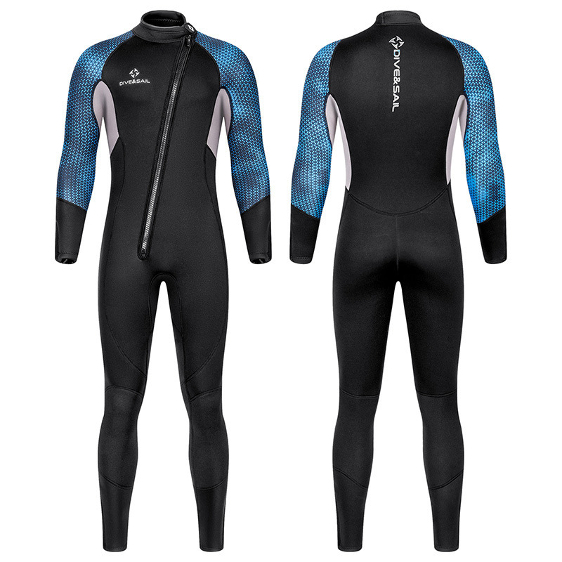 DIVE&SAIL3MM ワンピースダイビングスーツ メンズ 長袖 厚みのあるサーマルウェットスーツ シュノーケリング サーフィン 水泳 ウェットスーツ|undefined