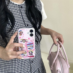 かわいいジーカワさんの女性警官はiPhone16リンゴ15ProMax/14/13携帯ケースのひもを適用している