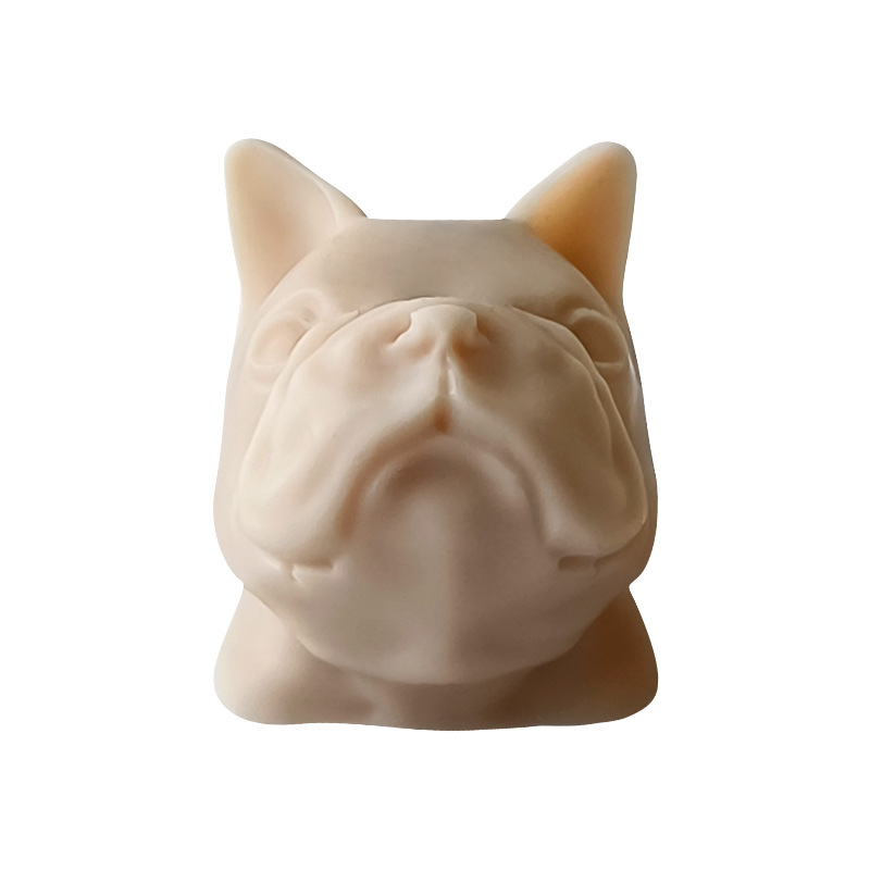 Jiahuimei cachorro cabeza aromaterapia vela método Bulldog yeso fragante piedra epoxi decoración molde de silicona