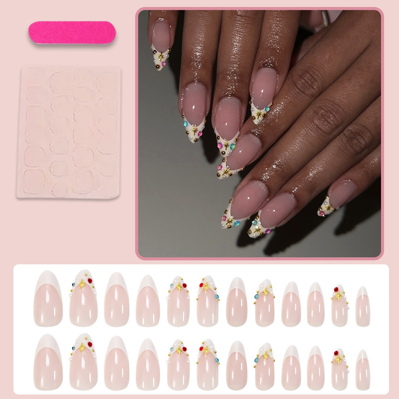杏仁欧美穿戴甲跨境美甲甲片ins风穿戴甲批发pressonnails甲片|undefined