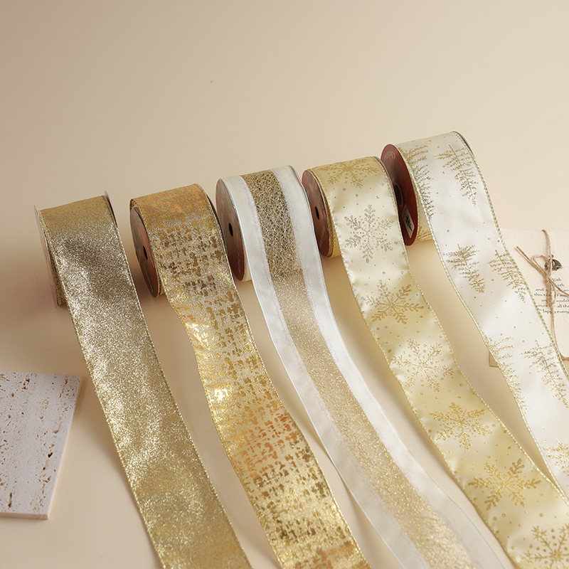 Nuevos productos transfronterizos decoración de árbol de Navidad impresa de alta calidad cinta cinta de embalaje de regalos de Navidad cinta DIY arco