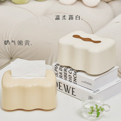 Hollywood-style spring-loaded tissue box, high-end paper towel holder, suitable for home living room coffee table decorative cream design tissue box