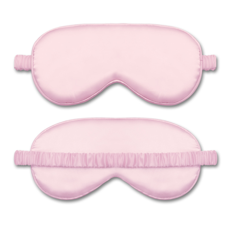 Spot máscara de ojos sombreada de seda de imitación de doble cara soporte logotipo de impresión de seda de morera máscara de ojos con incrustaciones de tedina de intestino grueso