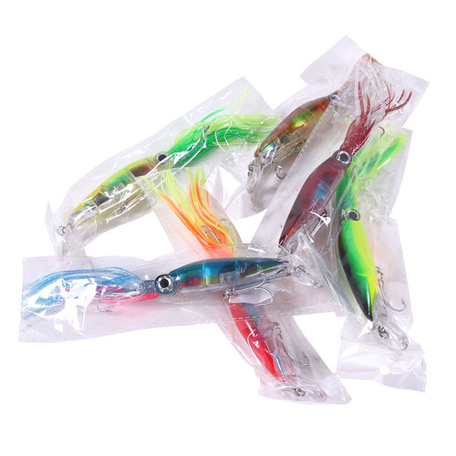 HENGJIA popular fake bait big octopus 14cm40g sea fishing long range beard squid bionic lure