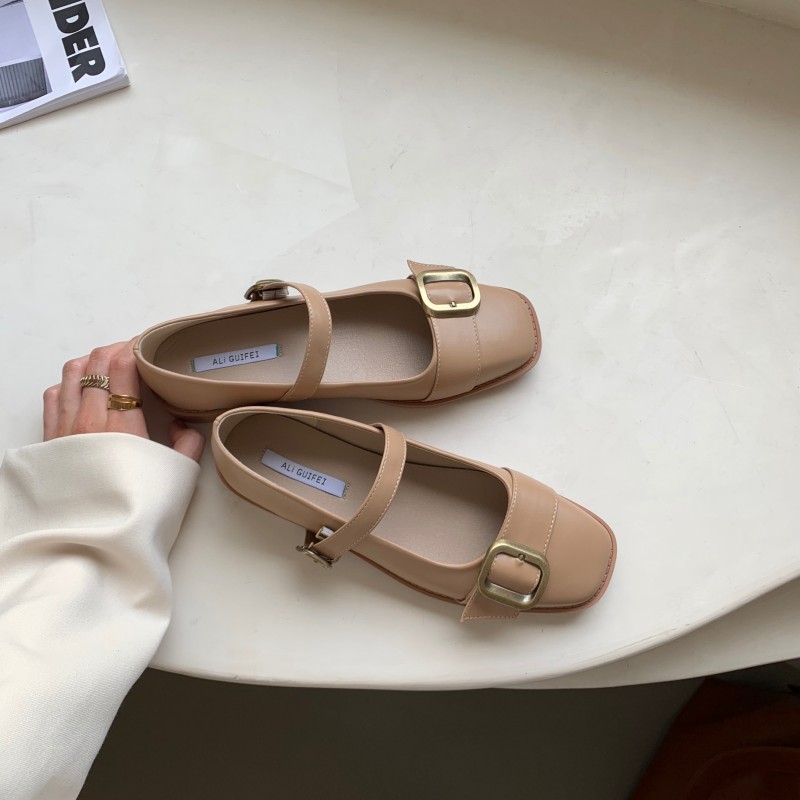 spring new thick-heeled flat shoes NSHU39359