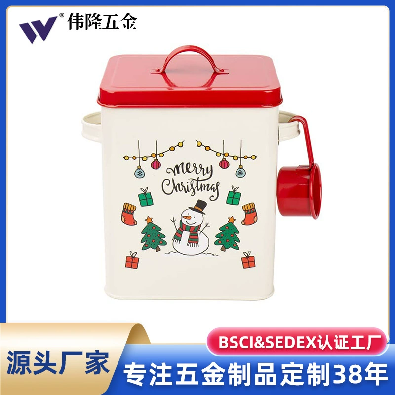 Производители источников трансграничной электронной коммерции жестяной резервуар для хранения зерна для домашних животных квадратное ведро для хранения оцинкованного железа