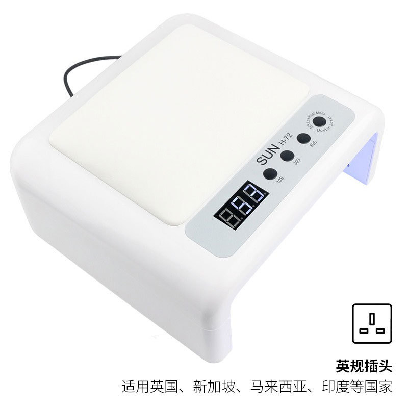 Lámpara de manicuras plegable manicuras tienda con almohada de mano manicuras asador 72 lámparas de lámpara de esmalte de manicuras dos manos luz de terapia transfronteriza