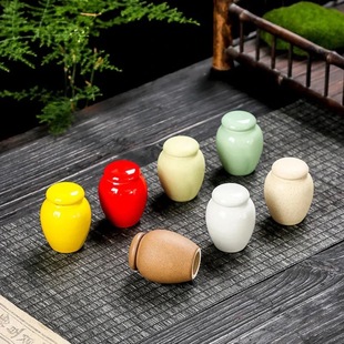 Ceramic Small Jar Tea Jar Pill Bottle Fragrant Powder Jar Portable Small Jar Mini Tea Jar Sealed Jar Can Support LOGO