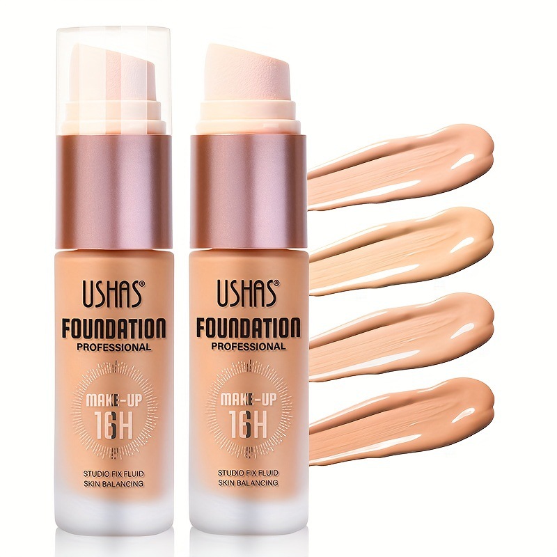 USHAS punto transfronterizo venta caliente líquido de base impermeable líquido de base concelable natural impermeable maquillaje FS445A