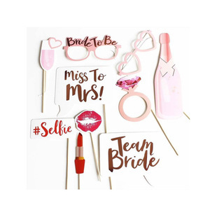 Bride to be Bride Wedding Photo Props Bachelor Party Party Dress Up Scallion Powder Photo Props Set