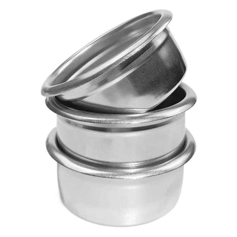 Suministro de fábrica tazón de café en polvo tanque de polvo de acero inoxidable filtro tazón de polvo 51 sola porción doble 58 tazón de polvo 53 tazón ciego
