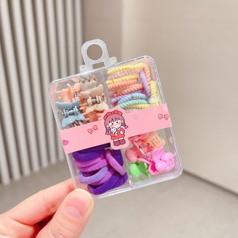子供の頭紐のロットのゴム筋の髪のクリップの女性の赤ちゃんの皮筋の髪飾りの逸品の店のセットの箱入り|undefined