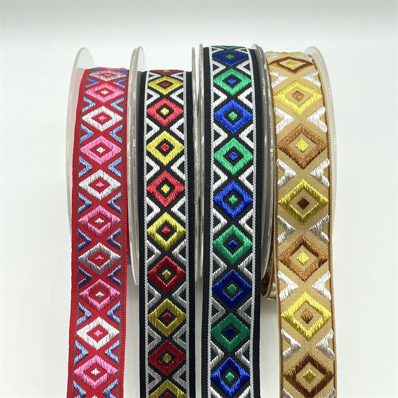 2cm涤纶有光纱民族风提花织带DIY饰品箱包窗帘腰带服饰织带