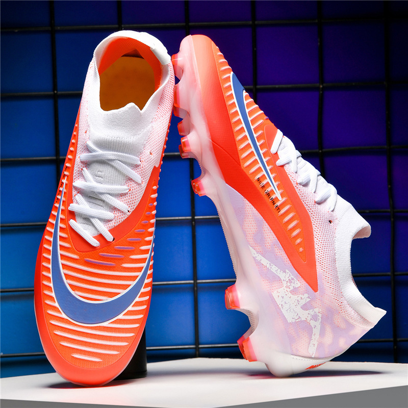 Zapatos de Fútbol con Tacos AG de Cuero Sintético Ligeros y Antideslizantes para Césped Natural y Artificial image 4