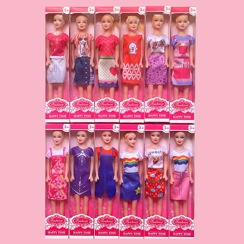 Wholesale DIY Barbie Doll Single Independent Packaging Little Girl Toy Street Stall Gift Box Prizes 1 Yuan Export Cross-Border