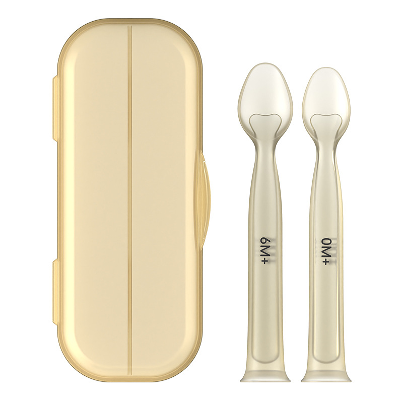Cucharas de alimentos suplementarios para bebés pppsu con ventosa líquida integral, pasta de arroz suave, cucharas para bebés