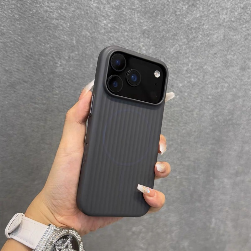 适用苹果17手机壳瓦楞纹磁吸硬壳iPhone17promax肤感磨砂高级感新|undefined