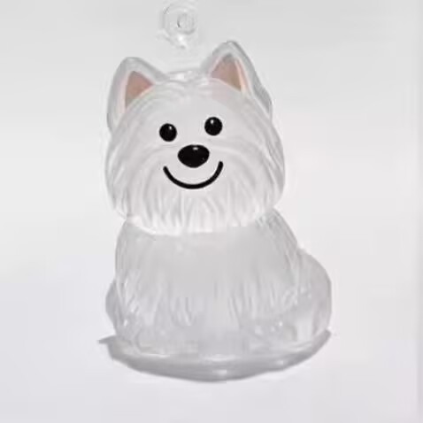 Colgante de pelo de mascota lindo cabello de cachorro caja de almacenamiento transparente para gatos y perros forma colgante creativo llavero